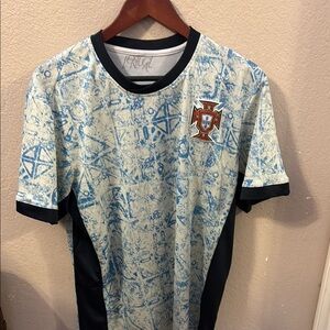 Blue and Black Athletic Jersey with Modern Design